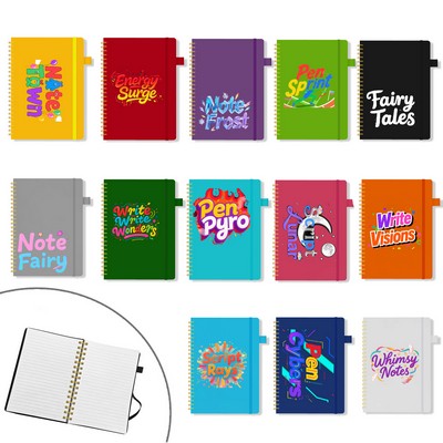 Soft 5" x 7" Spiral Journal Notebook W/Pen Loop-Full Color